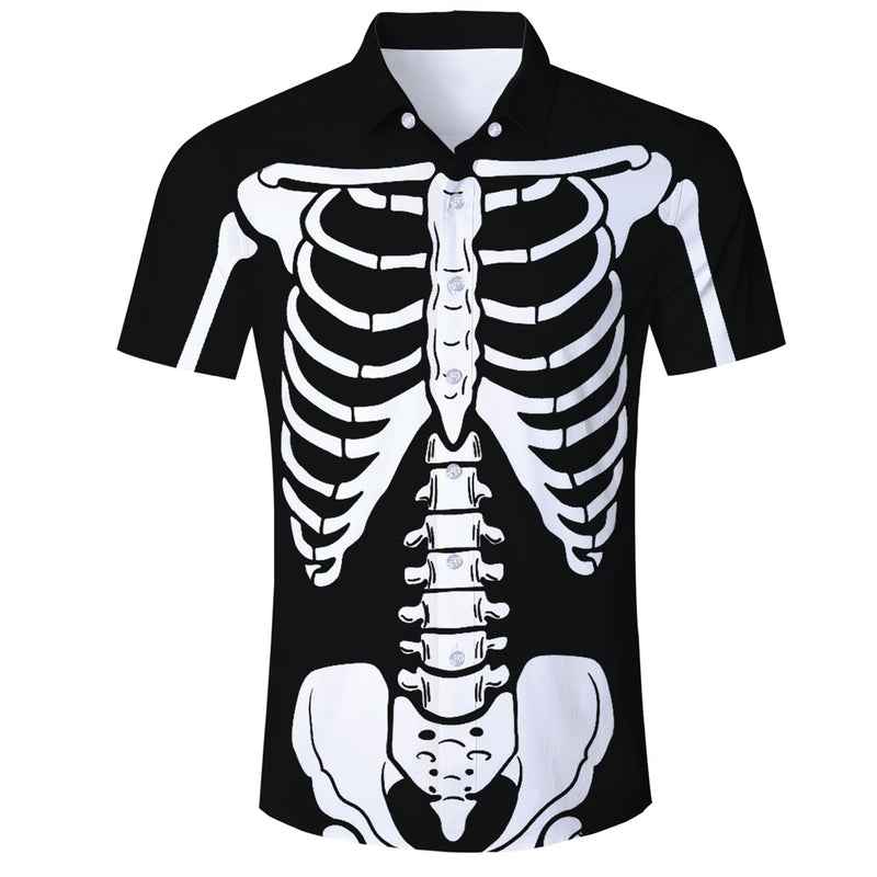 Skeleton Black Funny Hawaiian Shirt