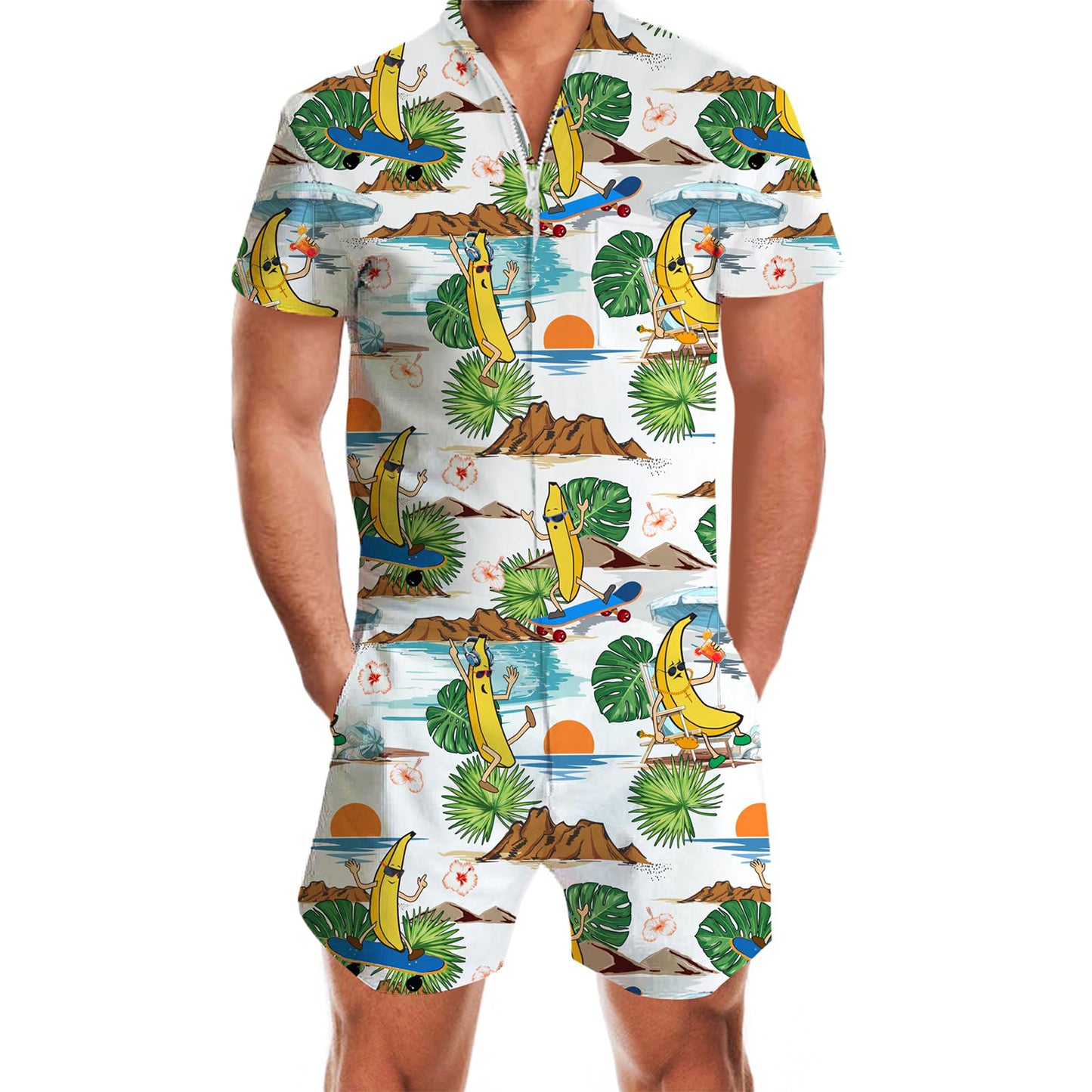 Hawaii Banana Funny Male Romper