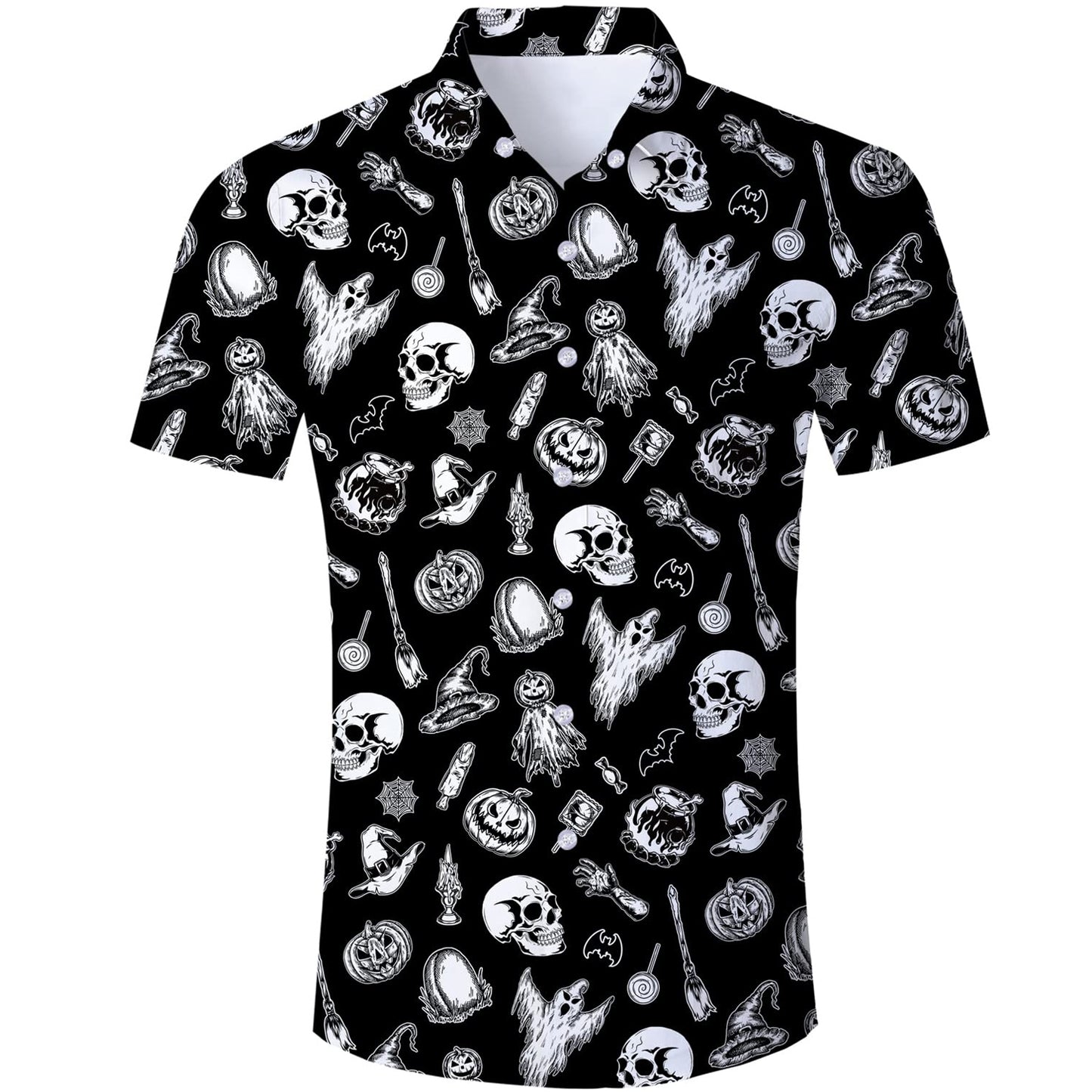 Halloween Spook Schedel Grappig Hawaiiaans Shirt