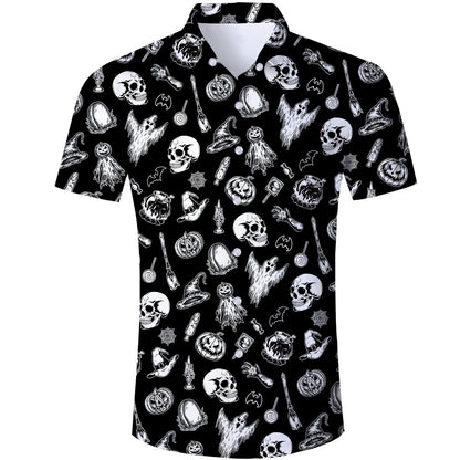 Halloween Spook Schedel Grappig Hawaiiaans Shirt
