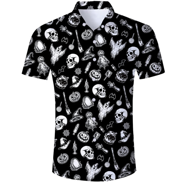 Halloween Ghost Skull Funny Hawaiian Shirt