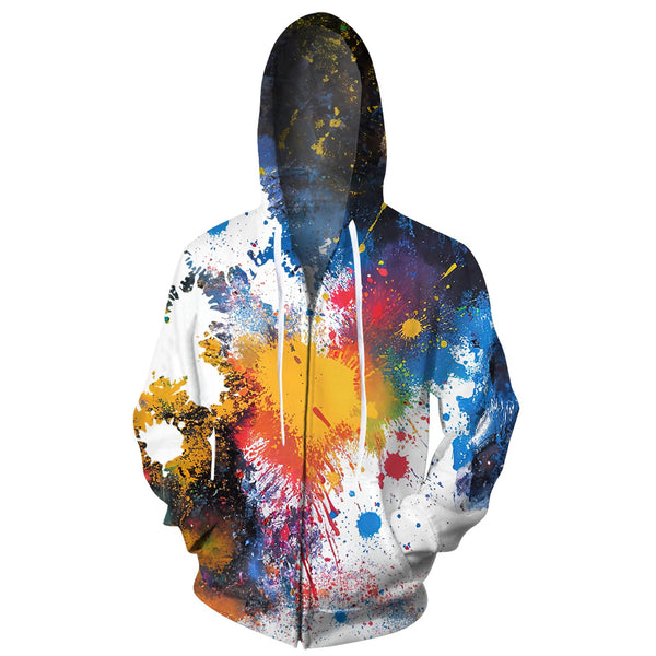 Splash Splatter Funny Zip Up Hoodie