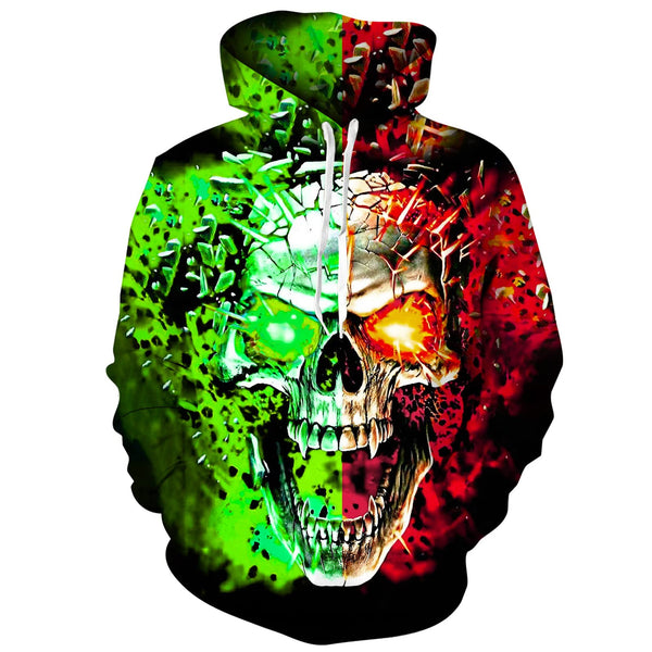 Flame Skull Funny Hoodie