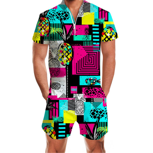 Pineapple 90s Style Male Romper