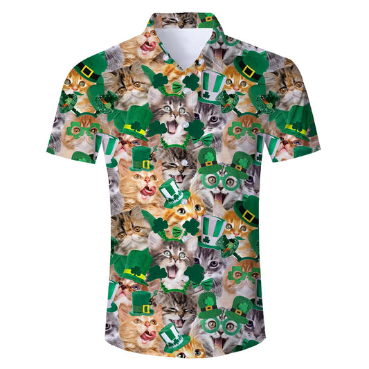St Patrick's Cat Grappig Hawaiiaans Shirt