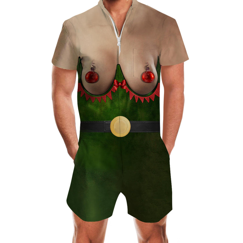 Christmas Big Boobs Hilarious Male Romper