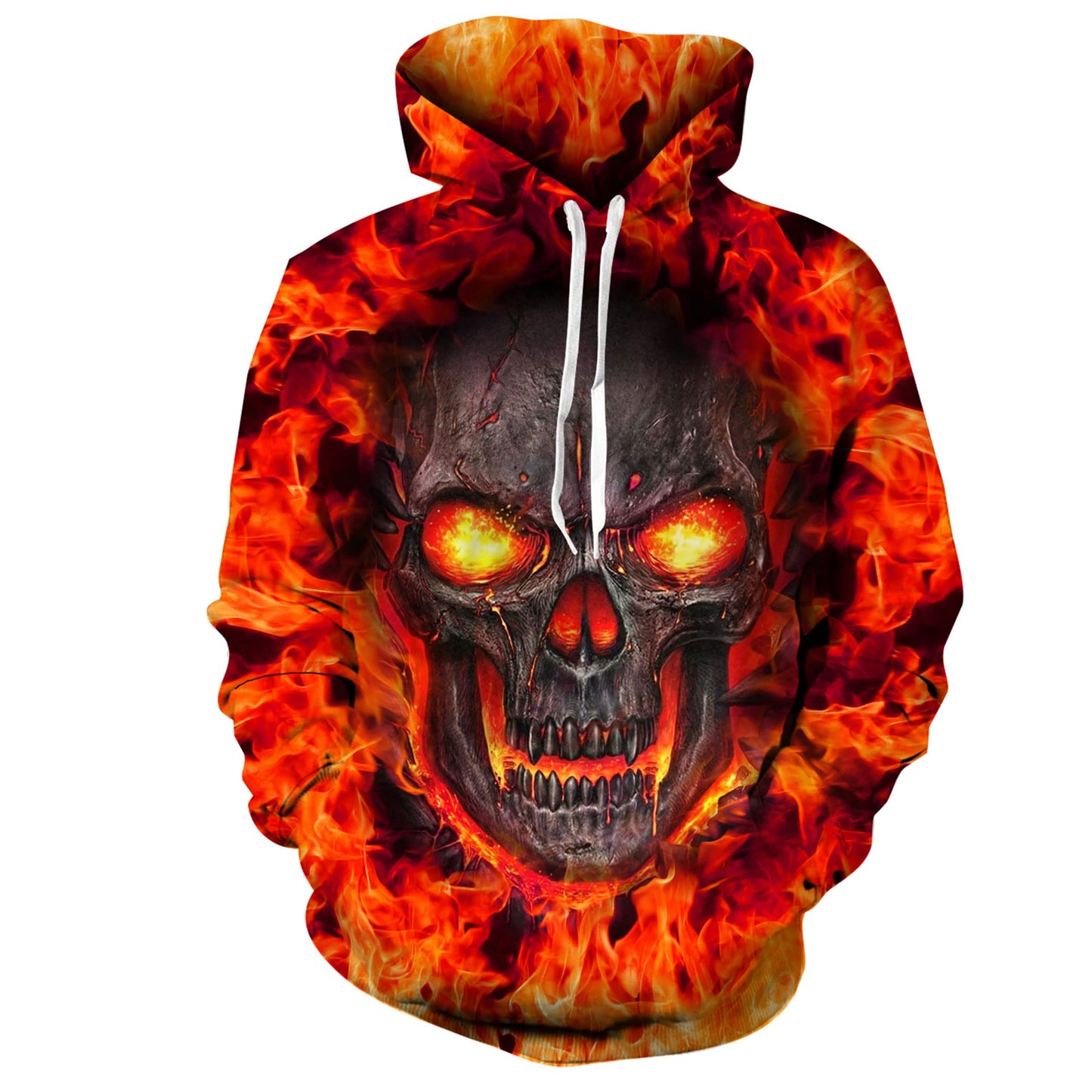 Grappige hoodie met vuurschedel
