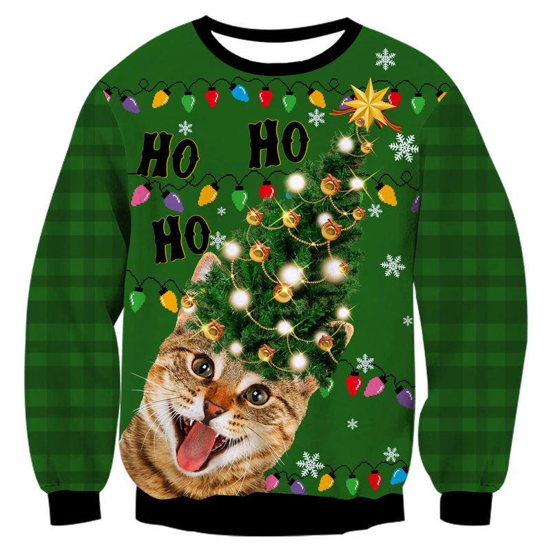 Christmas Tree Cat Ugly Christmas Sweater