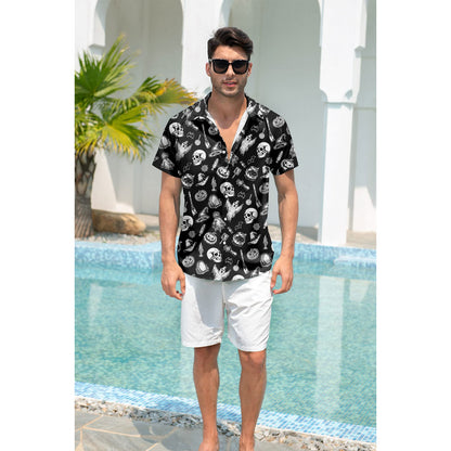 Halloween Spook Schedel Grappig Hawaiiaans Shirt
