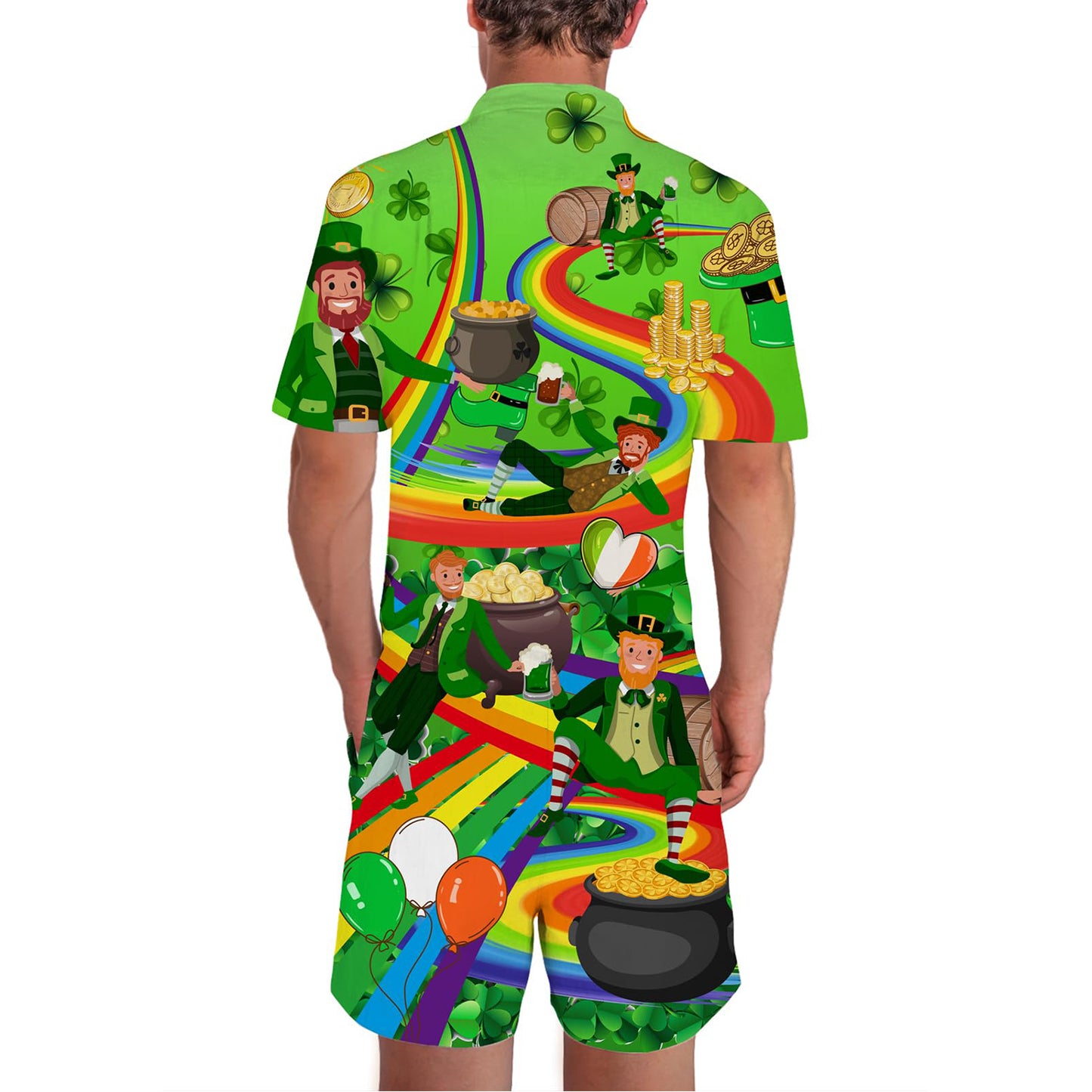 Regenboog St Patrick's Day Grappige Mannelijke Romper