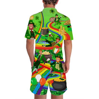 Regenboog St Patrick's Day Grappige Mannelijke Romper