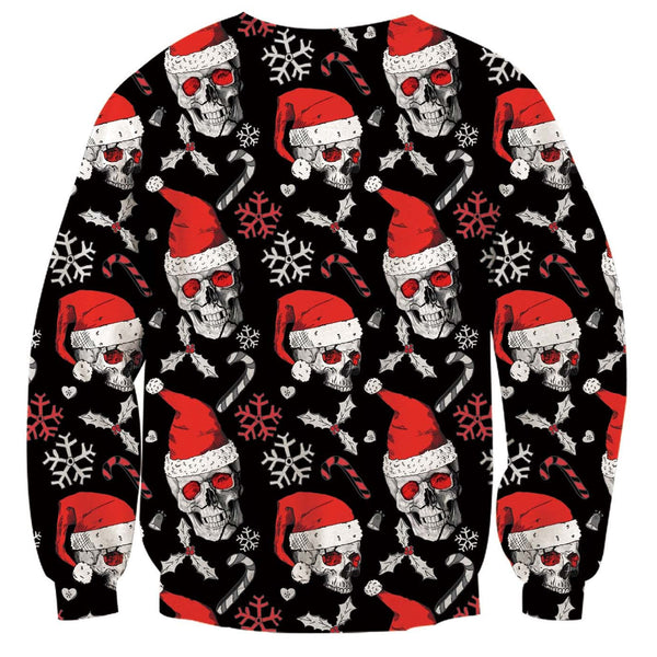 Skull with Hats Ugly Christmas Sweater