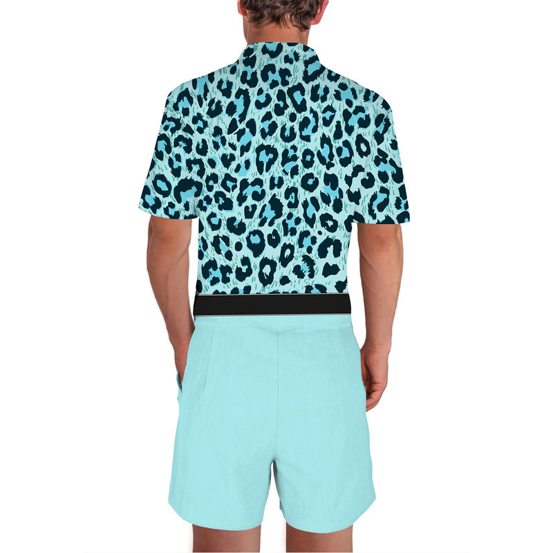 Blue Leopard Funny Male Romper