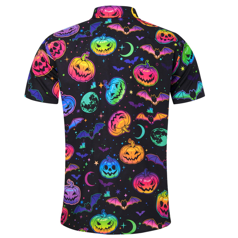 Colorful Bat Pumpkin Funny Hawaiian Shirt