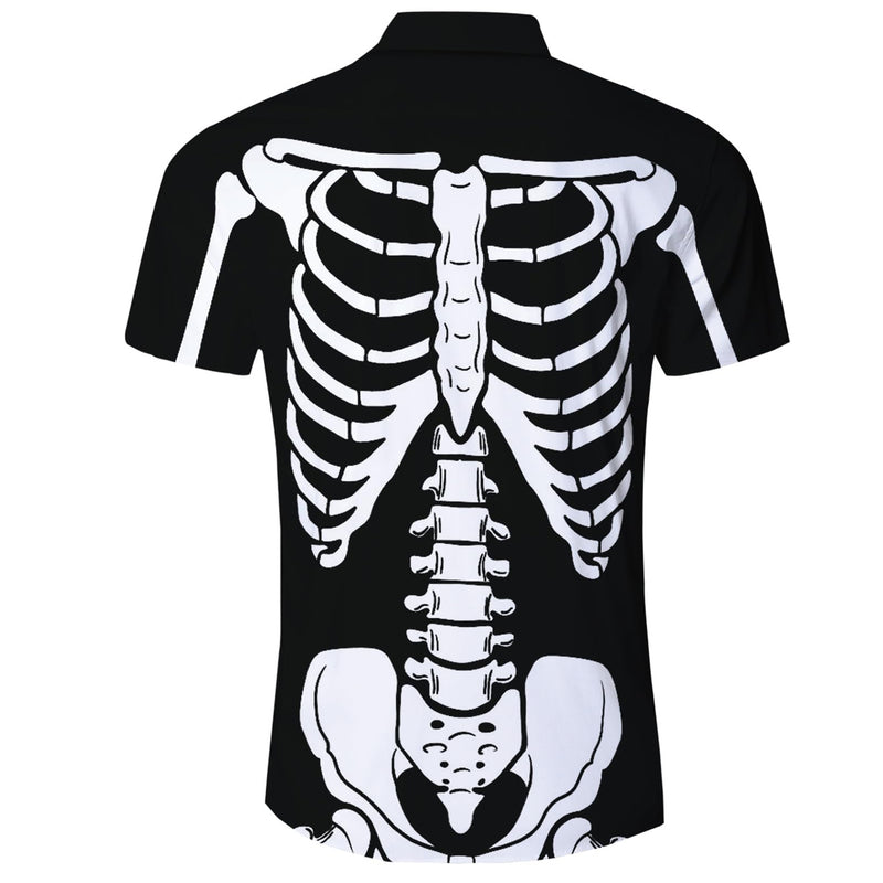 Skeleton Black Funny Hawaiian Shirt