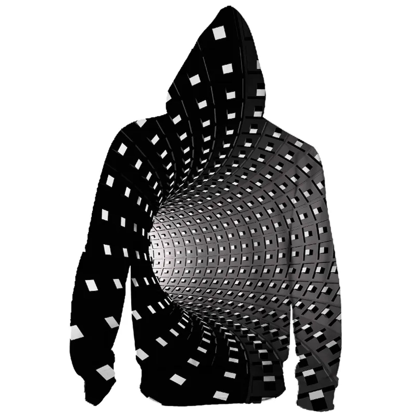 Geometrischer 3D-Zeittunnel, lustiger Kapuzenpullover