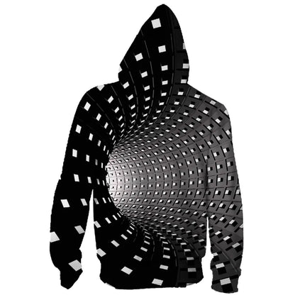 Geometrischer 3D-Zeittunnel, lustiger Kapuzenpullover