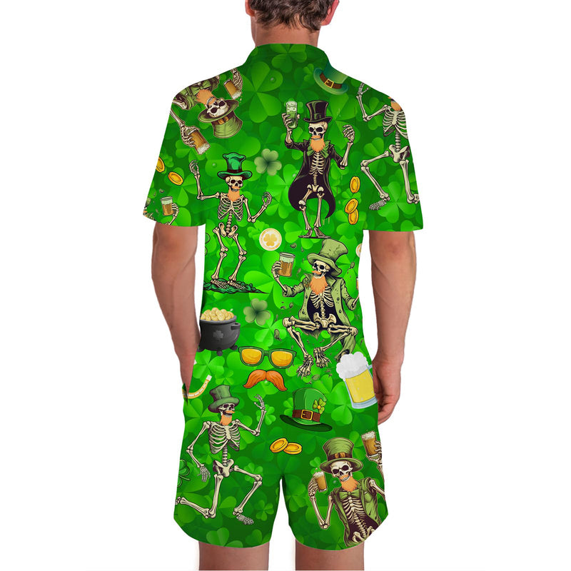 Skeleton St Patrick's Day Funny Male Romper