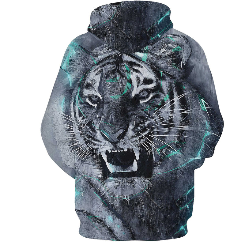 Grey Tiger Funny Hoodie