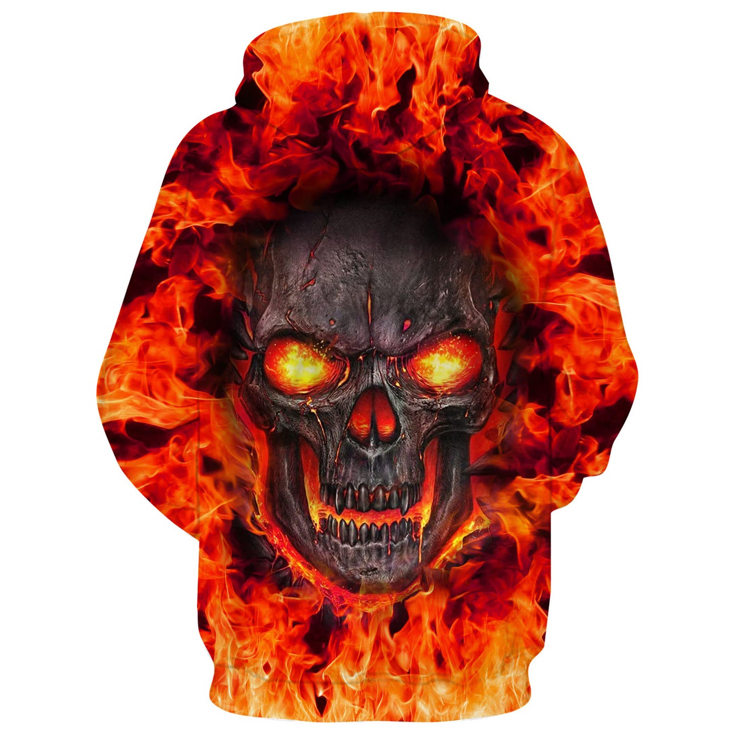 Grappige hoodie met vuurschedel