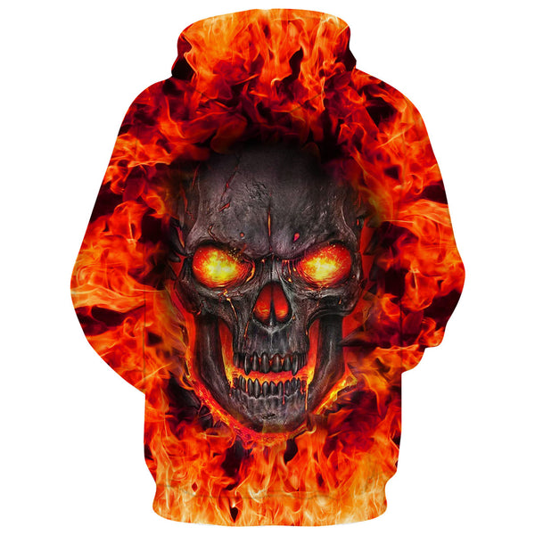 Fire Skull Funny Hoodie