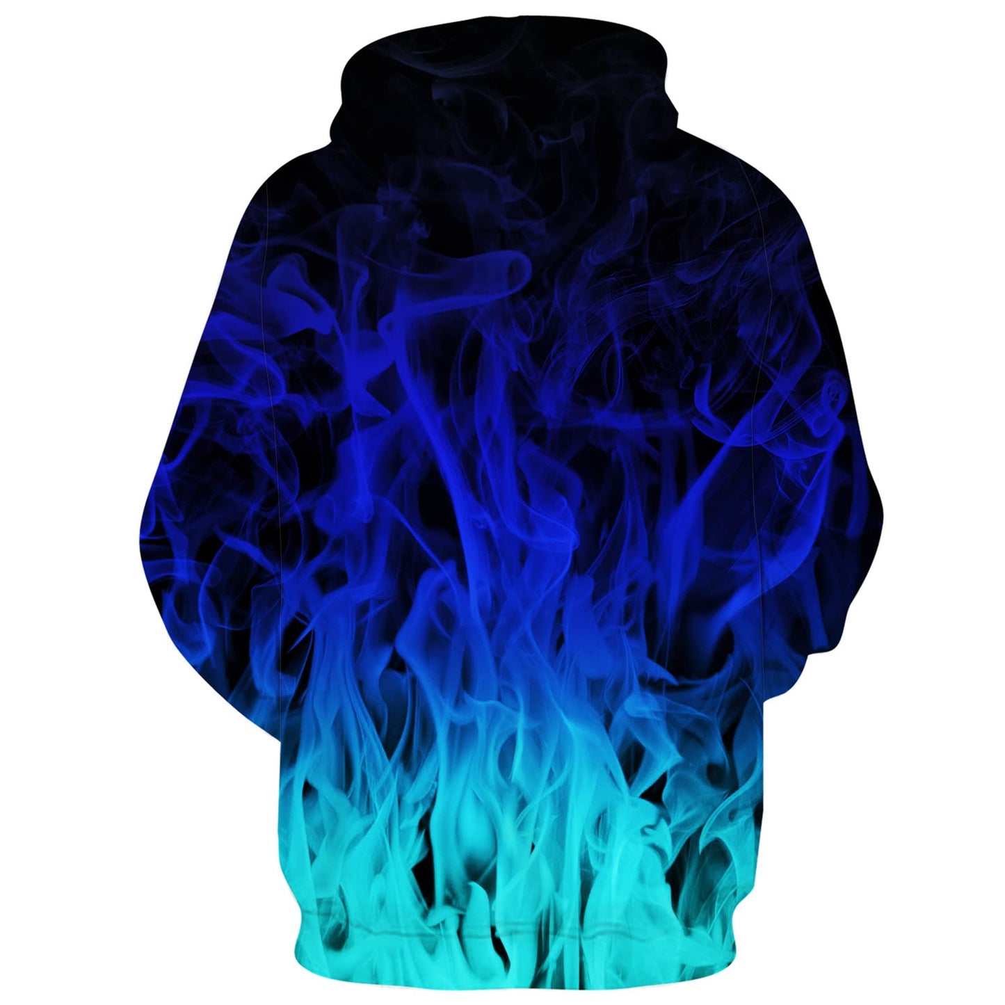 Blauer Feuerflammen-lustiger Kapuzenpullover