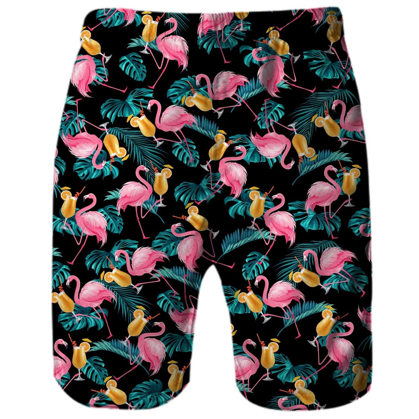 Lustige Boardshorts mit Flamingo-Motiv, Pink