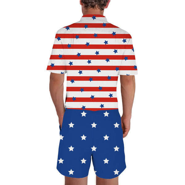 American Flag Funny Men Romper