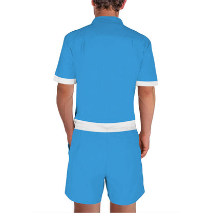80er Jahre Blau Vintage Lustiger Männer Strampler