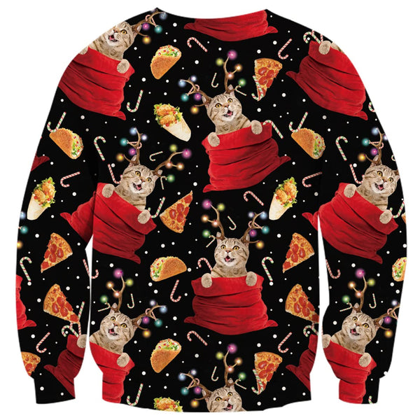 Taco Cat Xmas Ugly Christmas Sweater