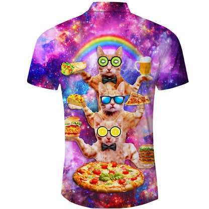 Bier Pizza Kat Grappig Hawaiiaans Shirt