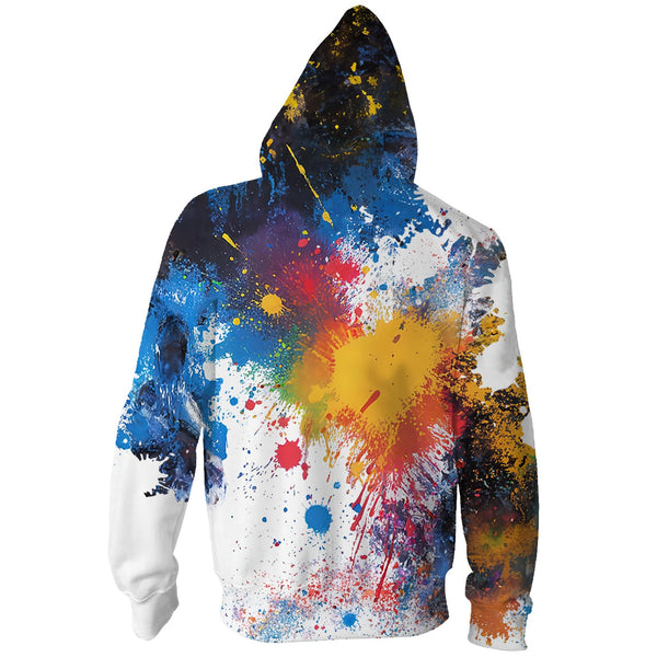 Splash Splatter Funny Zip Up Hoodie