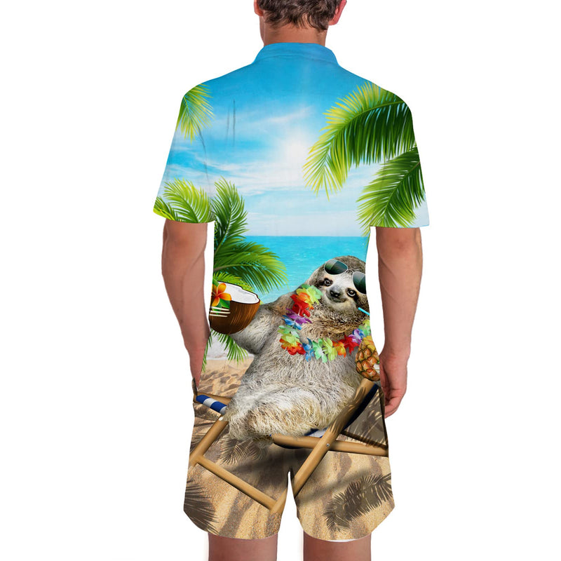 Beach Hawaii Sloth Funny Men Romper