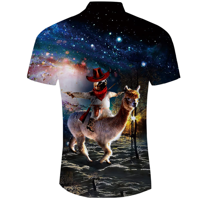 Sloth Riding Llama Funny Hawaiian Shirt