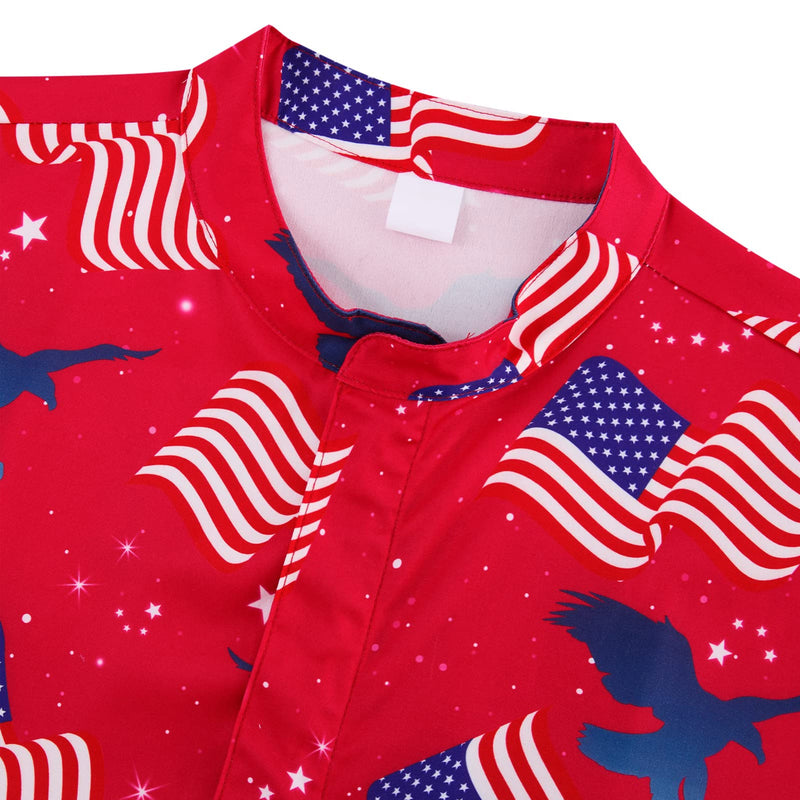 Red American Flag Funny Men Romper