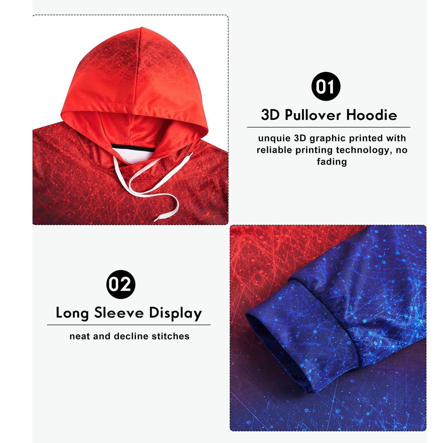 Rood Blauw Grappig Hoodie