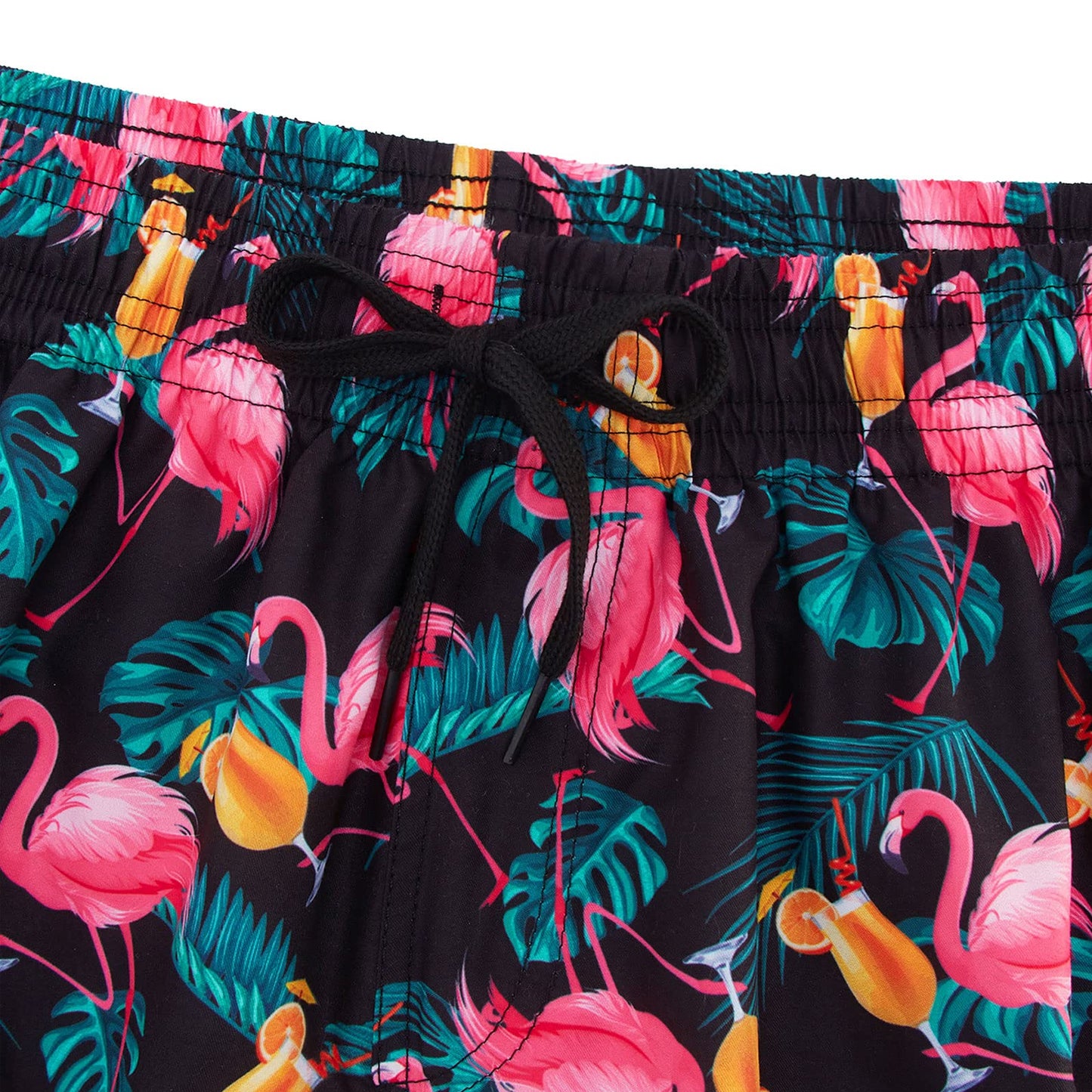 Lustige Boardshorts mit Flamingo-Motiv, Pink