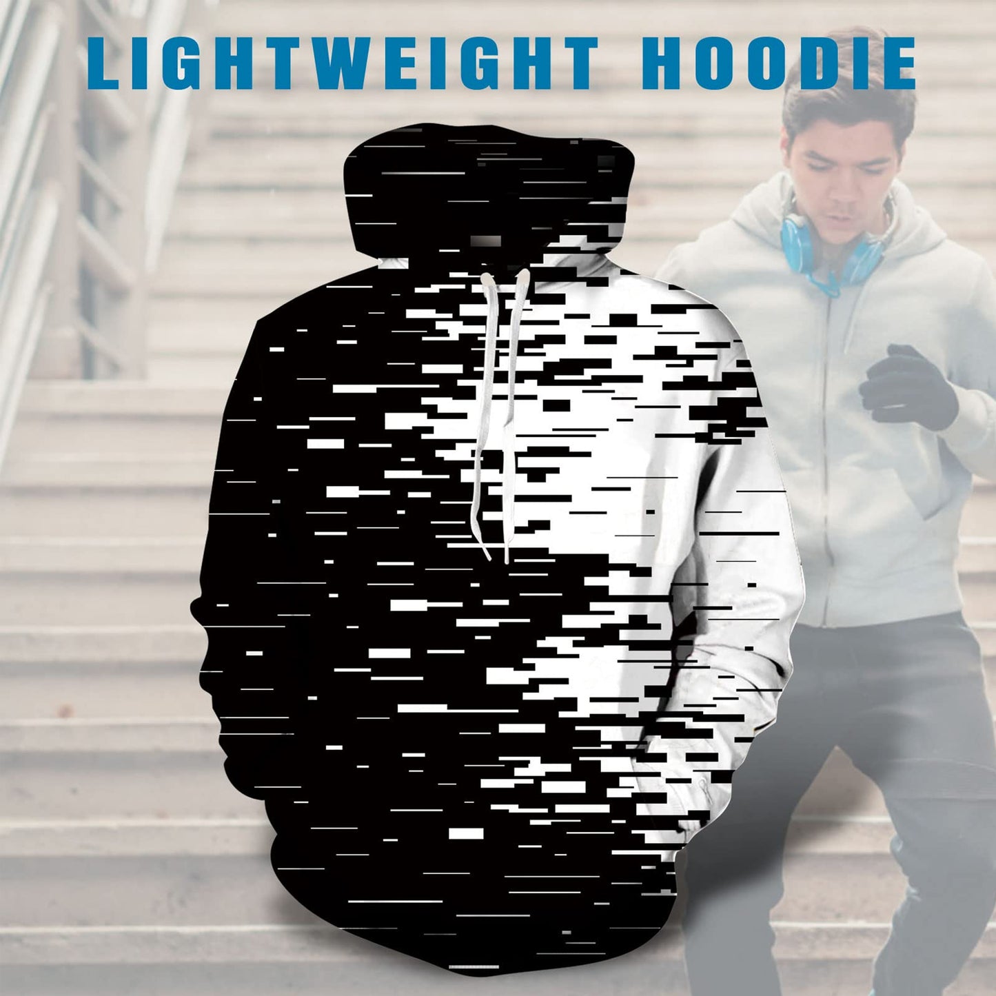 Zwart-witte grappige hoodie