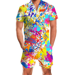 Paint Splatter Funny Male Romper