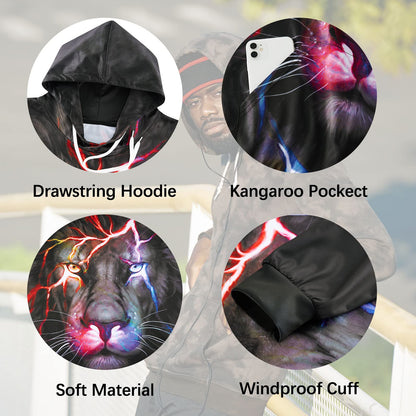 Grappige hoodie met verlichtingsleeuw