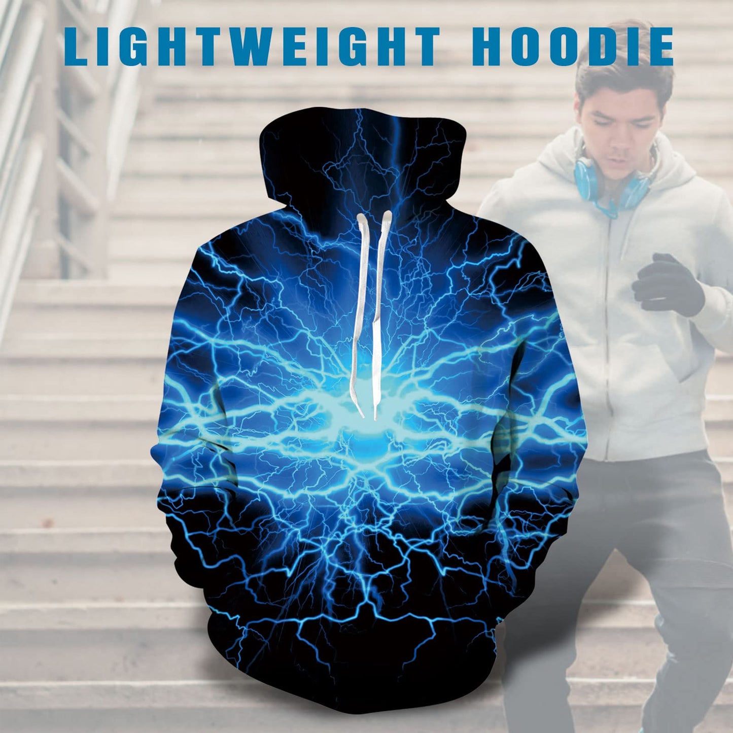 Blauwe verlichting grappige hoodie