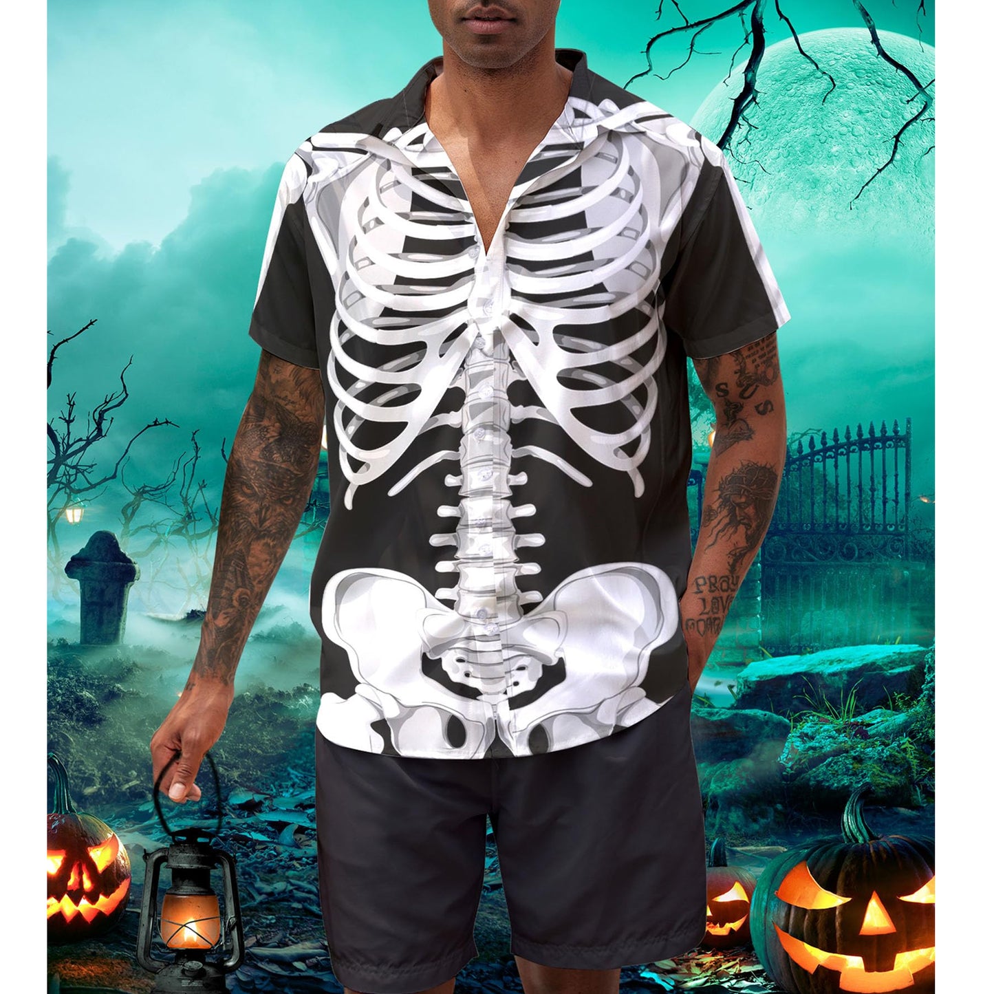 Skeleton Halloween Funny Hawaiian Shirt