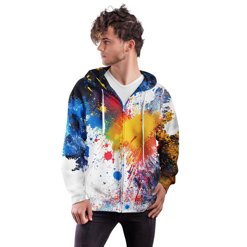 Splash Splatter Funny Zip Up Hoodie