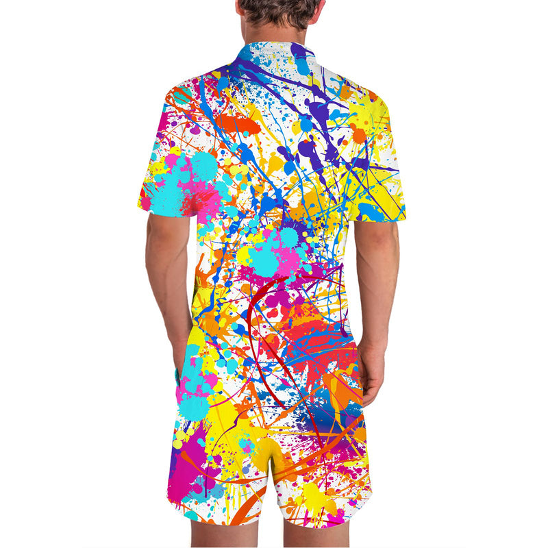 Paint Splatter Funny Male Romper