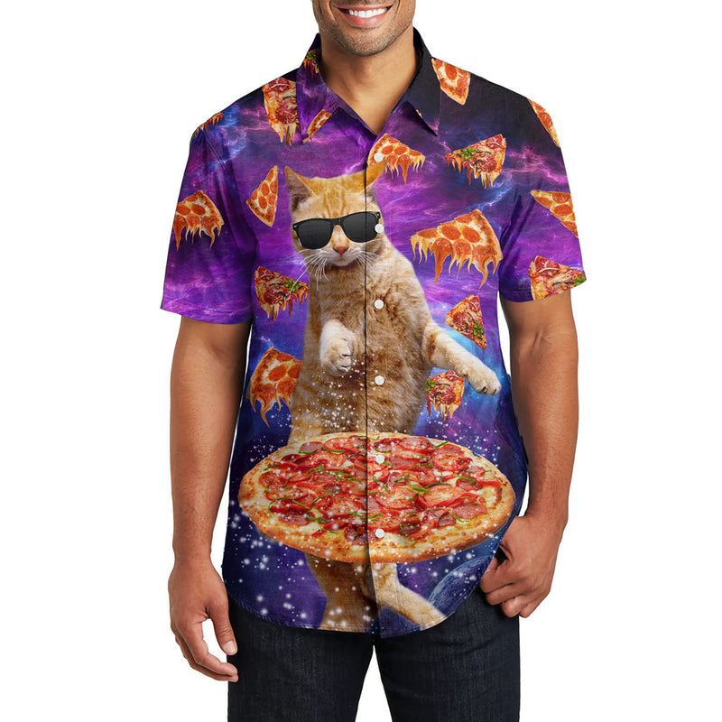 Nebular Pizza Cat Funny Hawaiian Shirt