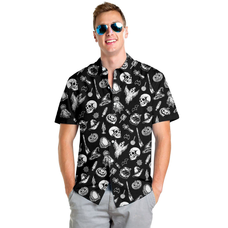 Halloween Ghost Skull Funny Hawaiian Shirt