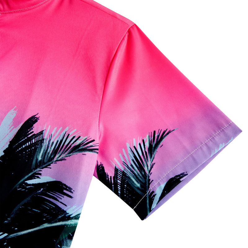 Pink Blue Palm Tree Funny Male Romper