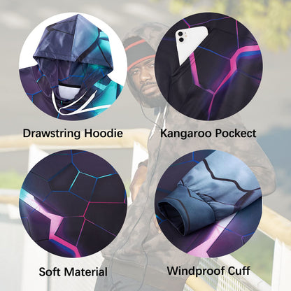 Blauwe en paarse kloof grappige hoodie