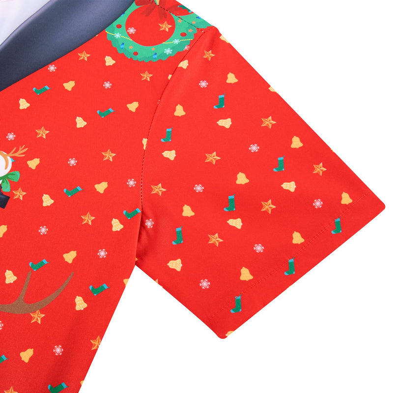 Red Christmas Reindeer Funny Male Romper