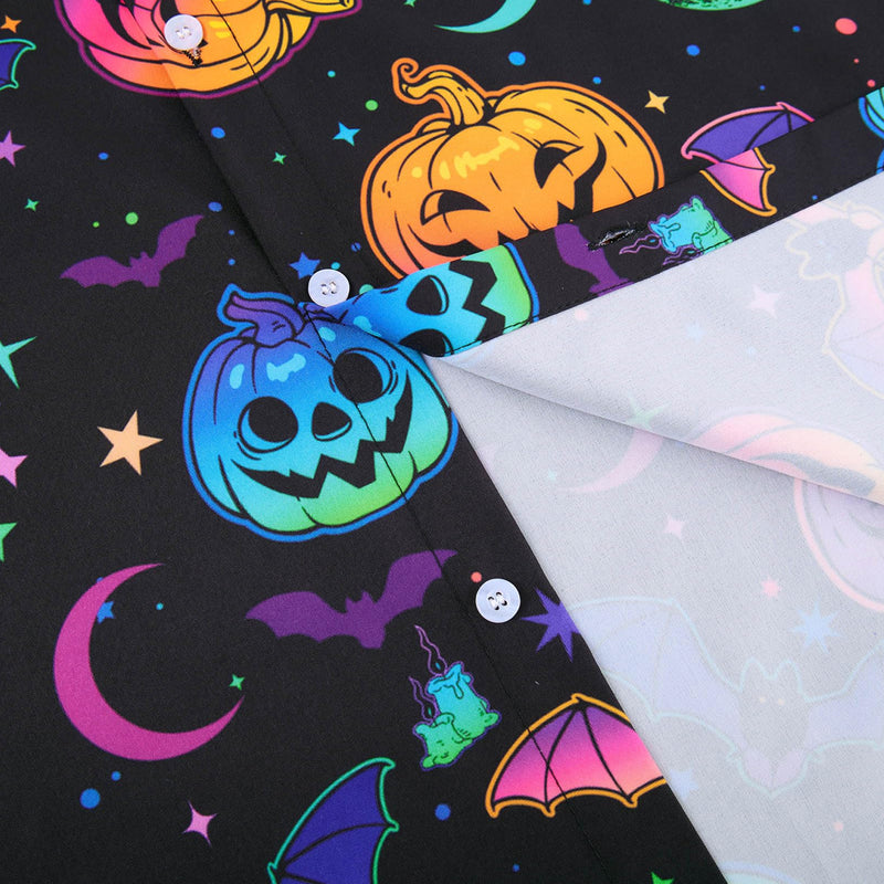 Colorful Bat Pumpkin Funny Hawaiian Shirt